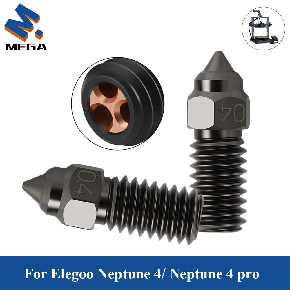 For ELEGOO Neptune 4 CHT High Flow Hardened Steel Nozzles 3D Printer Parts 1.75mm nozzle Length 18mm for elegoo Neptune4 Pro