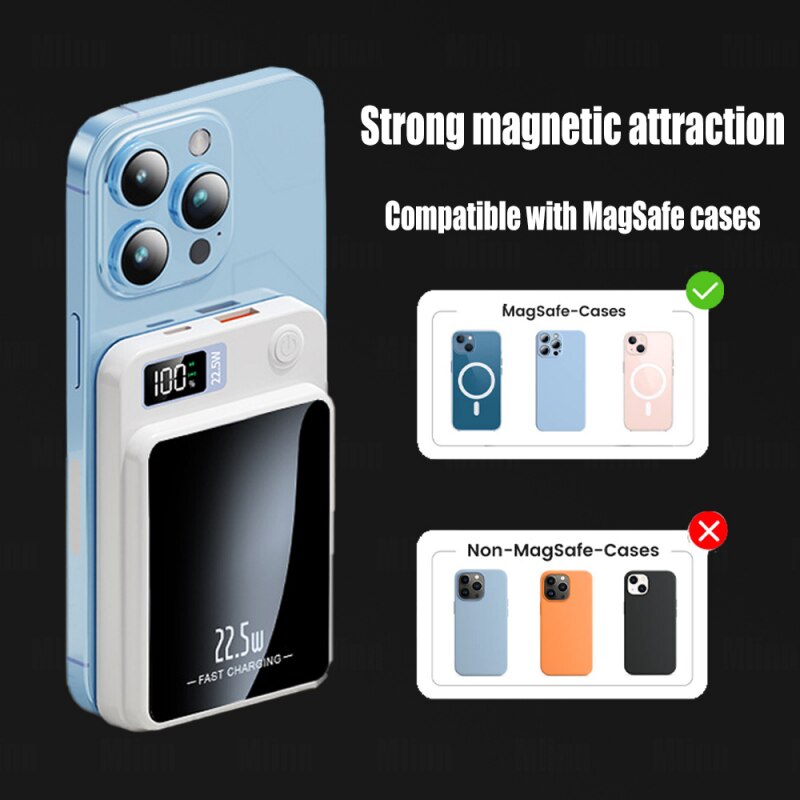 Portable Power Bank 10000mAh Powerbank for Magsafe Wireless Charger PD20W Fast Charging Batterie Externe Power Banks For iPhone