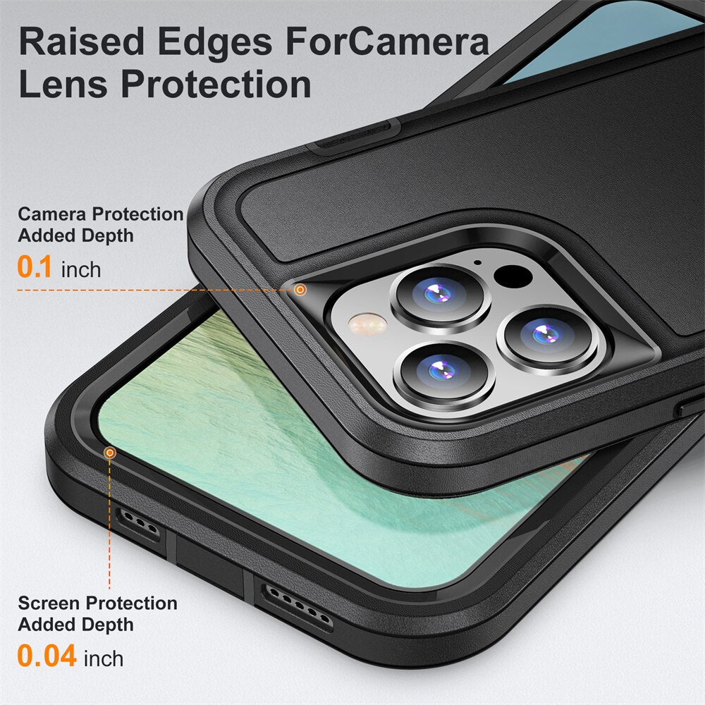 Case For iPhone 14 13 12 11 Pro Max XS XR 8 7 6 Plus Heavy Duty Shockproof Anti-Scratch Rugged Protective with Full Cover