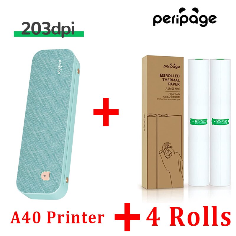 PeriPage 304DPI A4 Portable Printer Wireless Print PDF Webpage Contract Document Printers Study Bluetooth Mini A4 Printer