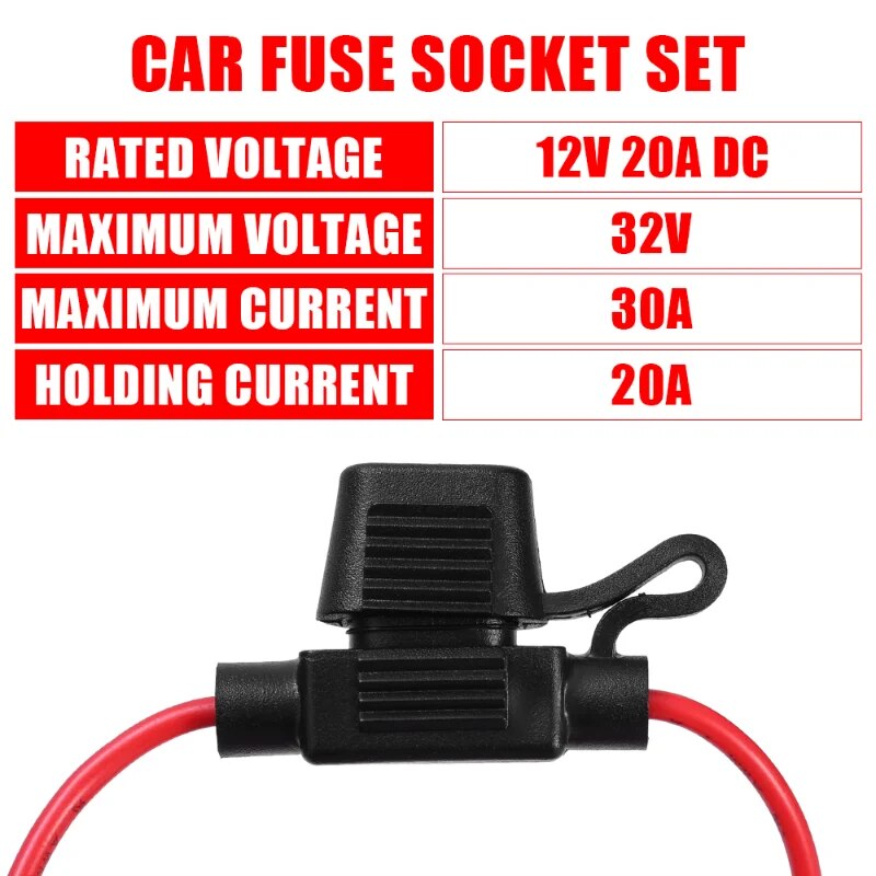 Car Mini Blade Fuse Holder Splash-proof Box 12V 30A with Fuses Blade Wire Cutoff Switch Socket Automotive Fuse Socket