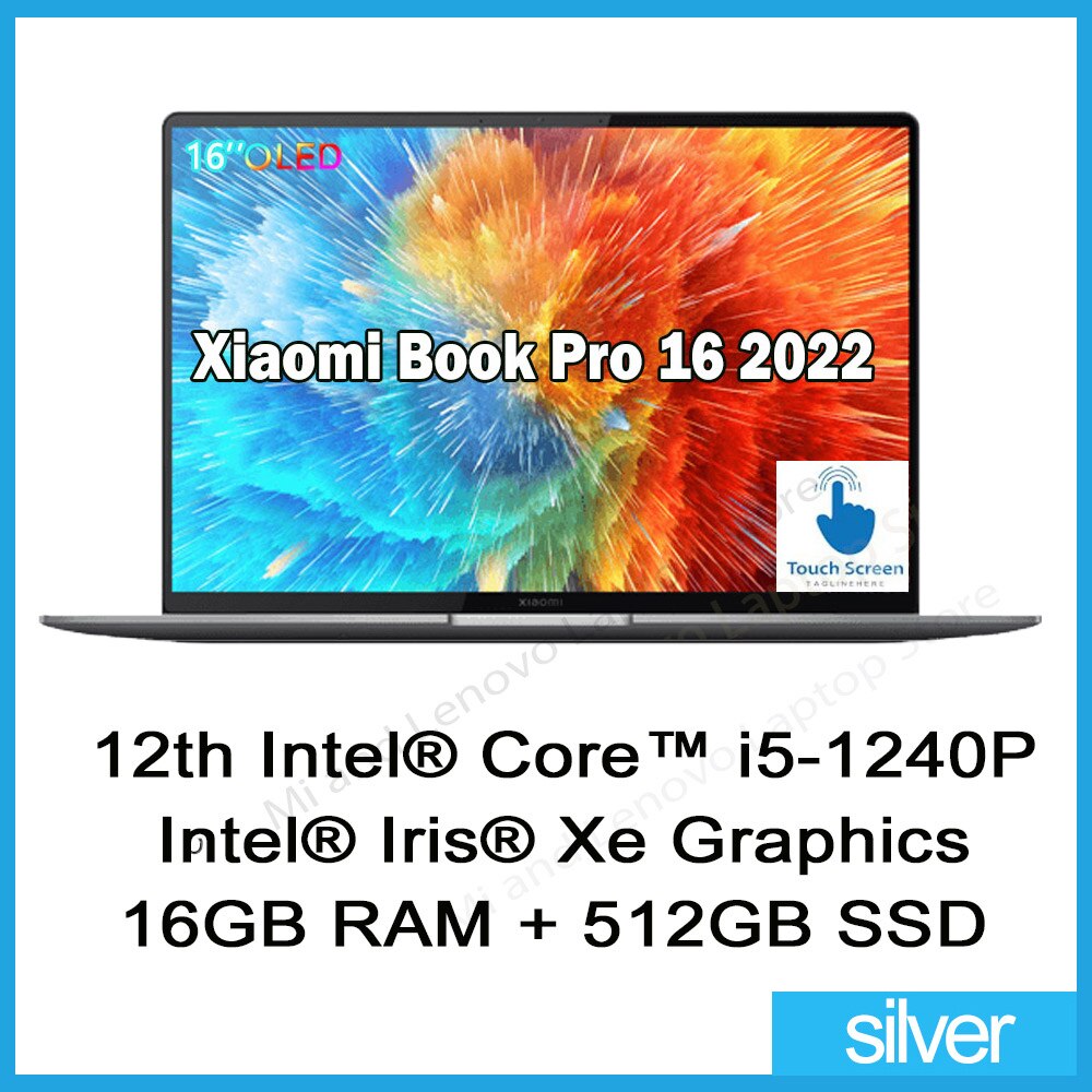 Xiaomi Book Pro 16 Laptop 2022 i5-1240P/i7-1260P RTX 2050 16GB/32GB RAM 512G/1TB SSD 16Inch 4K OLED Touch Screen Mi Notebook PC