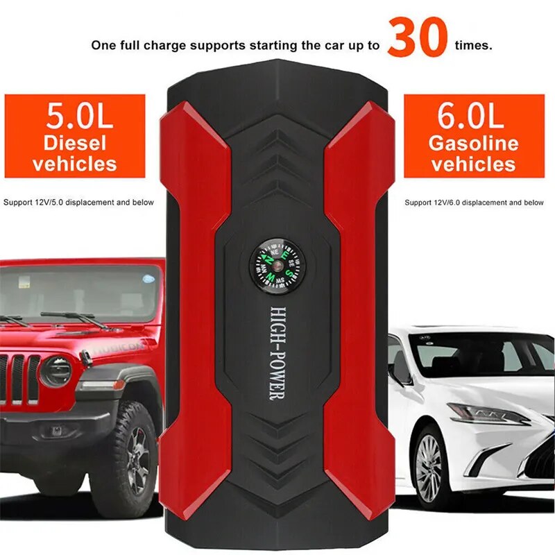 99800mAh Car Jump Starter Power Bank 200-600A Portable Charger Car Booster 12V Auto Starting Device Emergency Battery Car Start