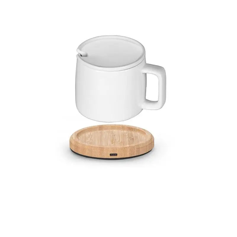 Heated Coffee Mug Electric Cup Heater Coffee Mug With Bamboo Base Electric Coffee Warmer Smart Coffee Warmers For Office Desk