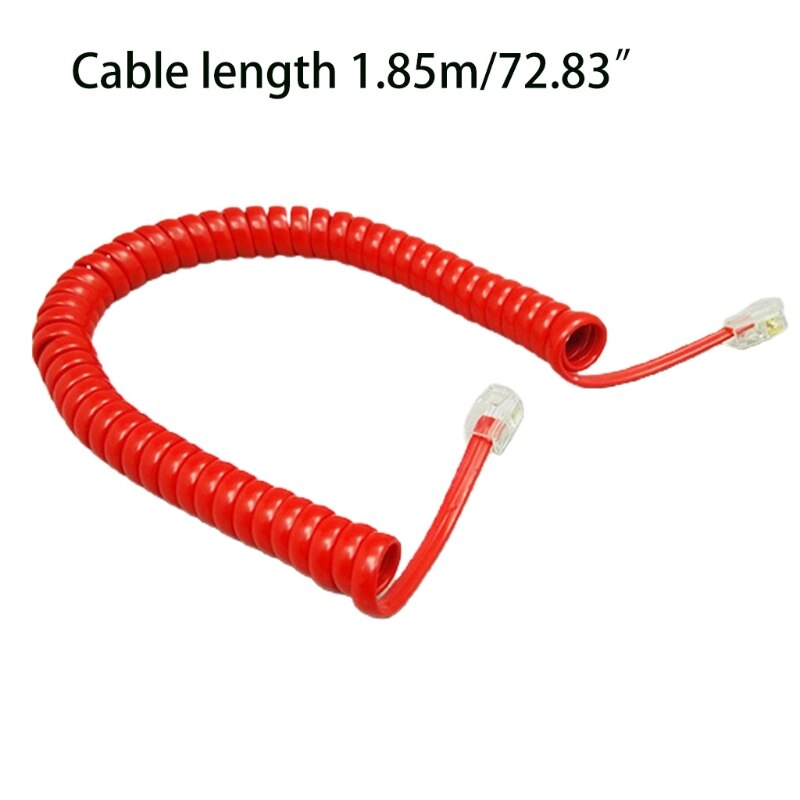 RJ9 Coiled Telephone Wire 6FT Curved Telephone Landline Phone Handset Handle Line Cable 4P4C 6Ft/1.85m