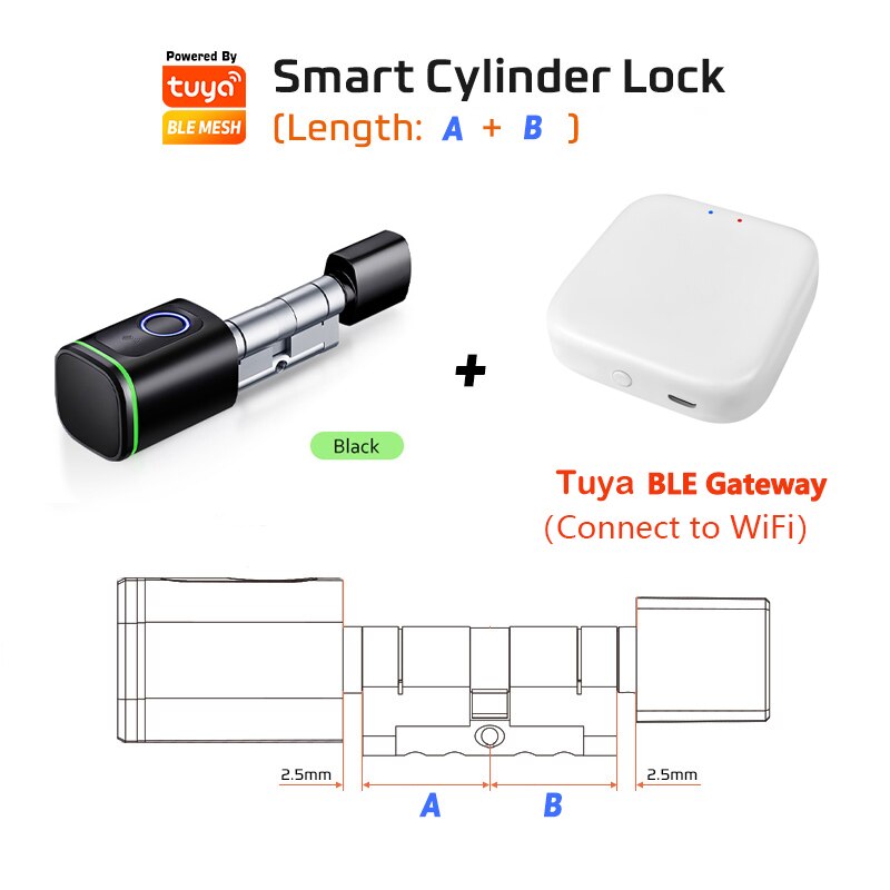 Saudi Euro Tuya TTLock APP Fingerprint RFID Card DIY Cylinder Lock Biometric Electronic Smart Door Lock Digital Keyless Replace