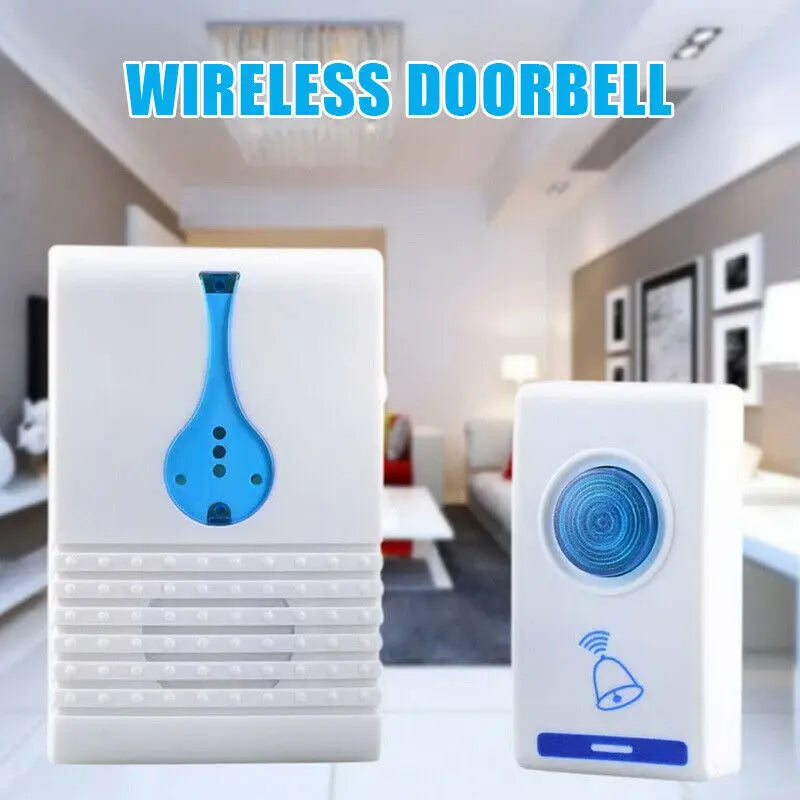 New Home Welcome Doorbell With Led Indication 32 Music+receiver Wireless Remote Doorbell Door Bell Transmitter Self-adhesive