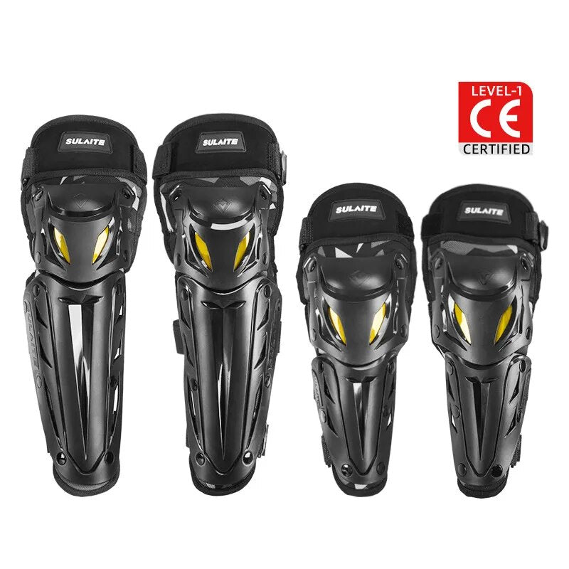 Motorcycle Knee Pads Adjustable Knee Pads and Shin Guards for Adult, Knee Guards Protective Gear for ATV Moto Skateboard Skating