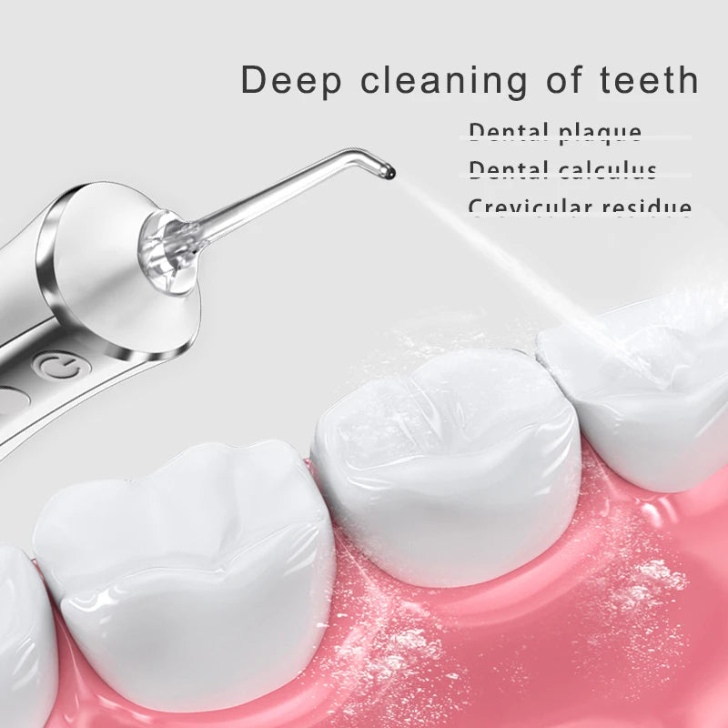 Portable Oral Irrigator Water Flosser Dental Water Jet Tools Pick Cleaning Teeth 300ML 5 Nozzles Mouth Washing Machine Floss