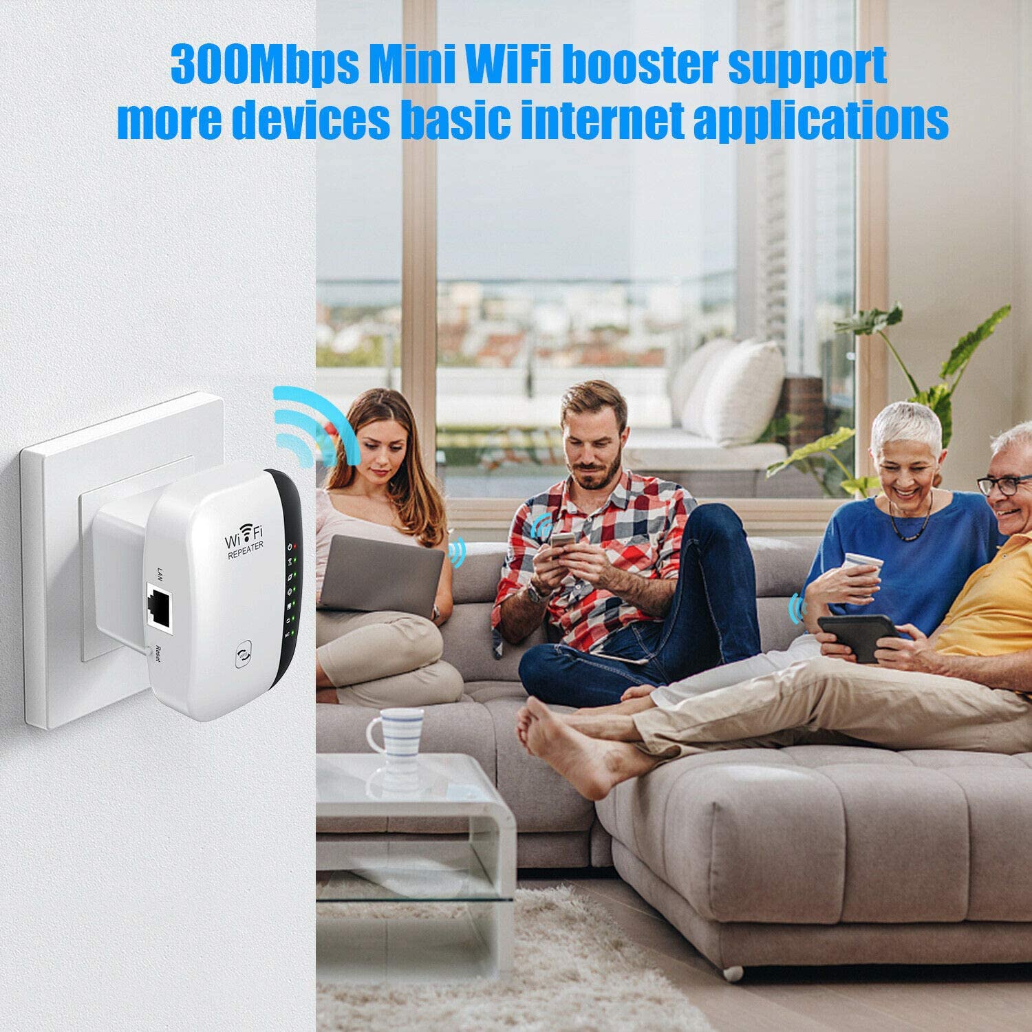 300Mbps Wireless WiFi Repeater Extender Wi-Fi Signal Amplifier 802.11N Wi Fi Network Booster Long Range for Router
