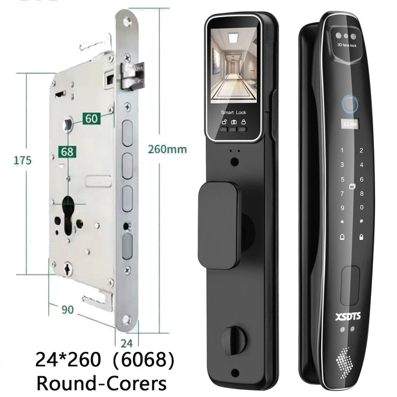 3D Face Smart Door Lock Security Camera Monitor Intelligent Fingerprint Password Biometric Electronic Key Unlock Usmart Go