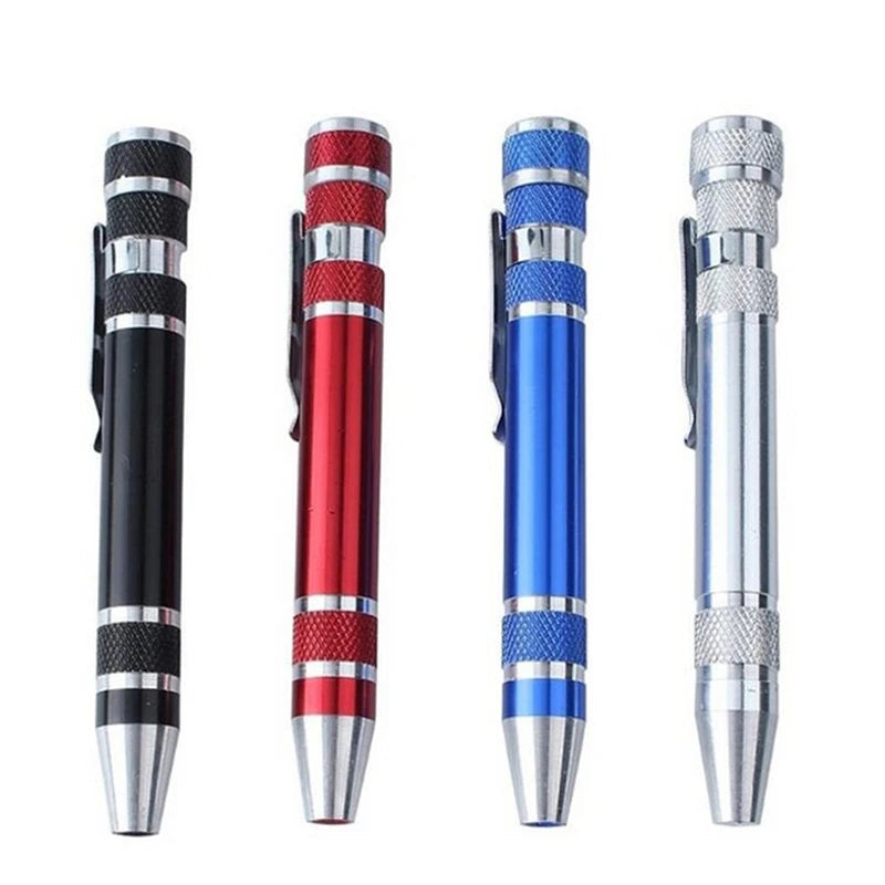 11cm Multifunction 8 In 1 Pocket Precision Mini Screwdriver Pen Repair Hand Tools Kit Hand Tools