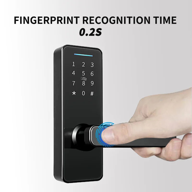 Tuya Wifi Electronic Lock Smart Door Lock Biometric Fingerprint Lock Can NFC Unlock/Password/Key Unlock/USB Emergency Charge