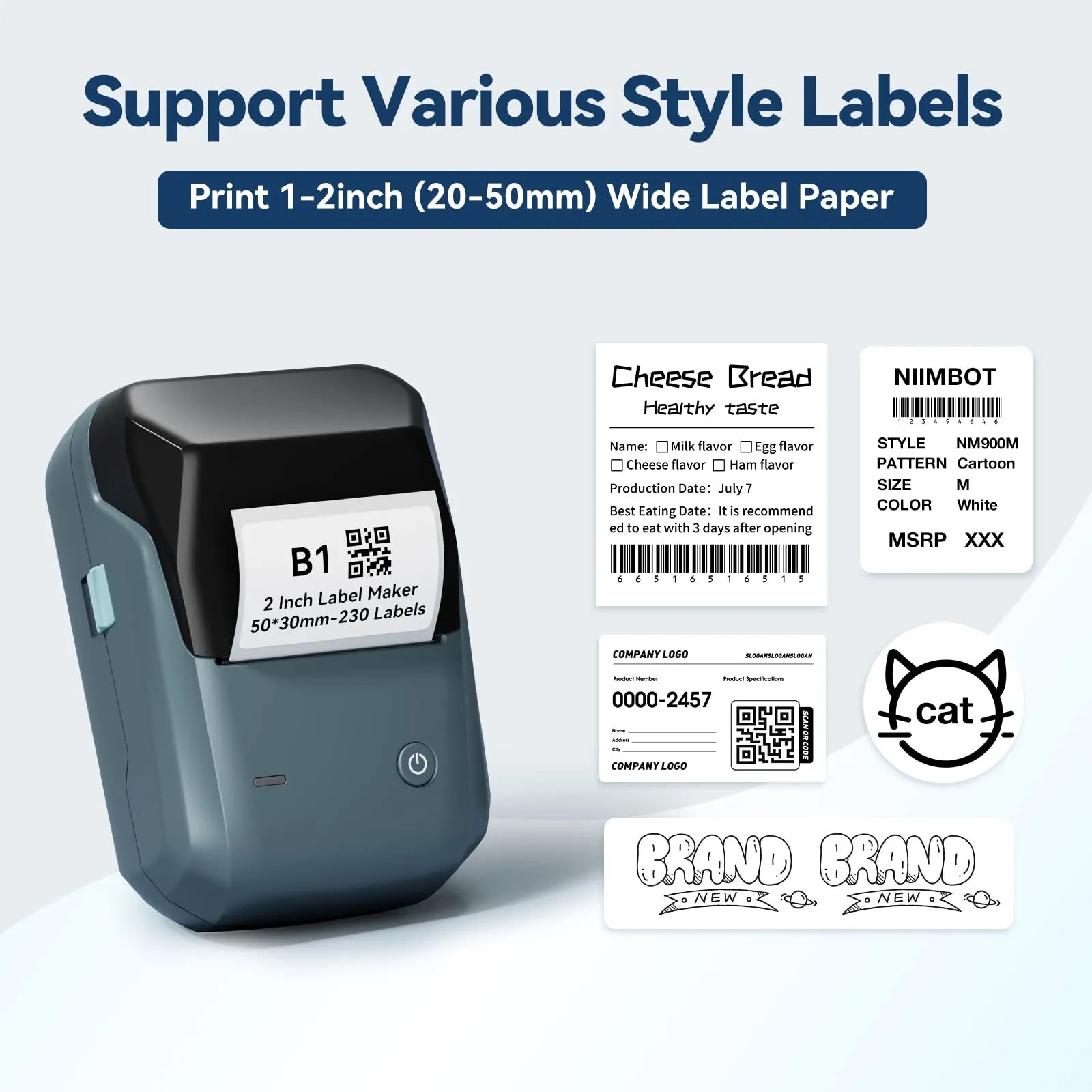 Original NiiMbot B1 Label Printer Color Round Sticker Handheld Portable Bluetooth Self-adhesive Labeling Business Machine Small
