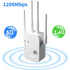 1200Mbps WiFi Repeater Wireless WIFI Extender WiFi Booster 5G 2.4G Dual-band Network Amplifier Long Range Signal WiFi Router