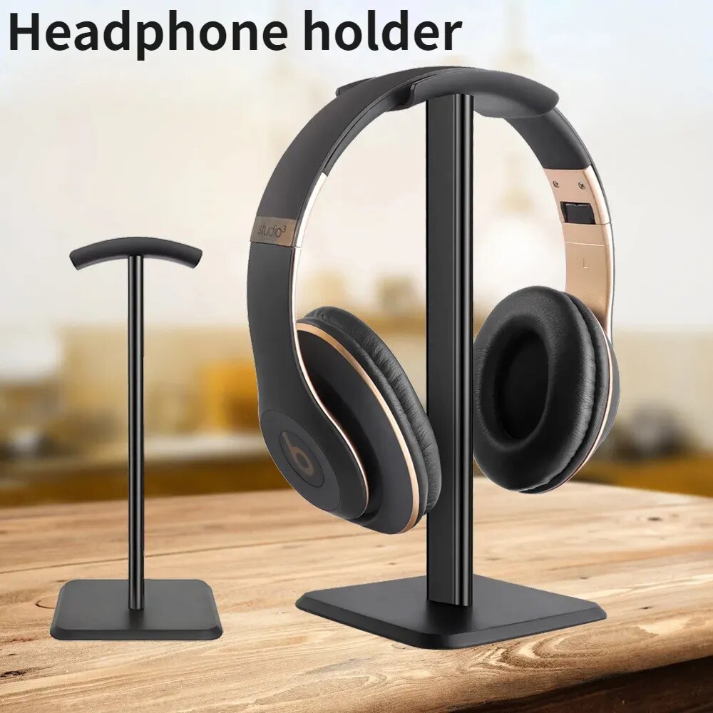 Headphones Holder Aluminum Alloy Detachable Headsets Display Stand Computer Earphones Rack Black and White Desk Holder