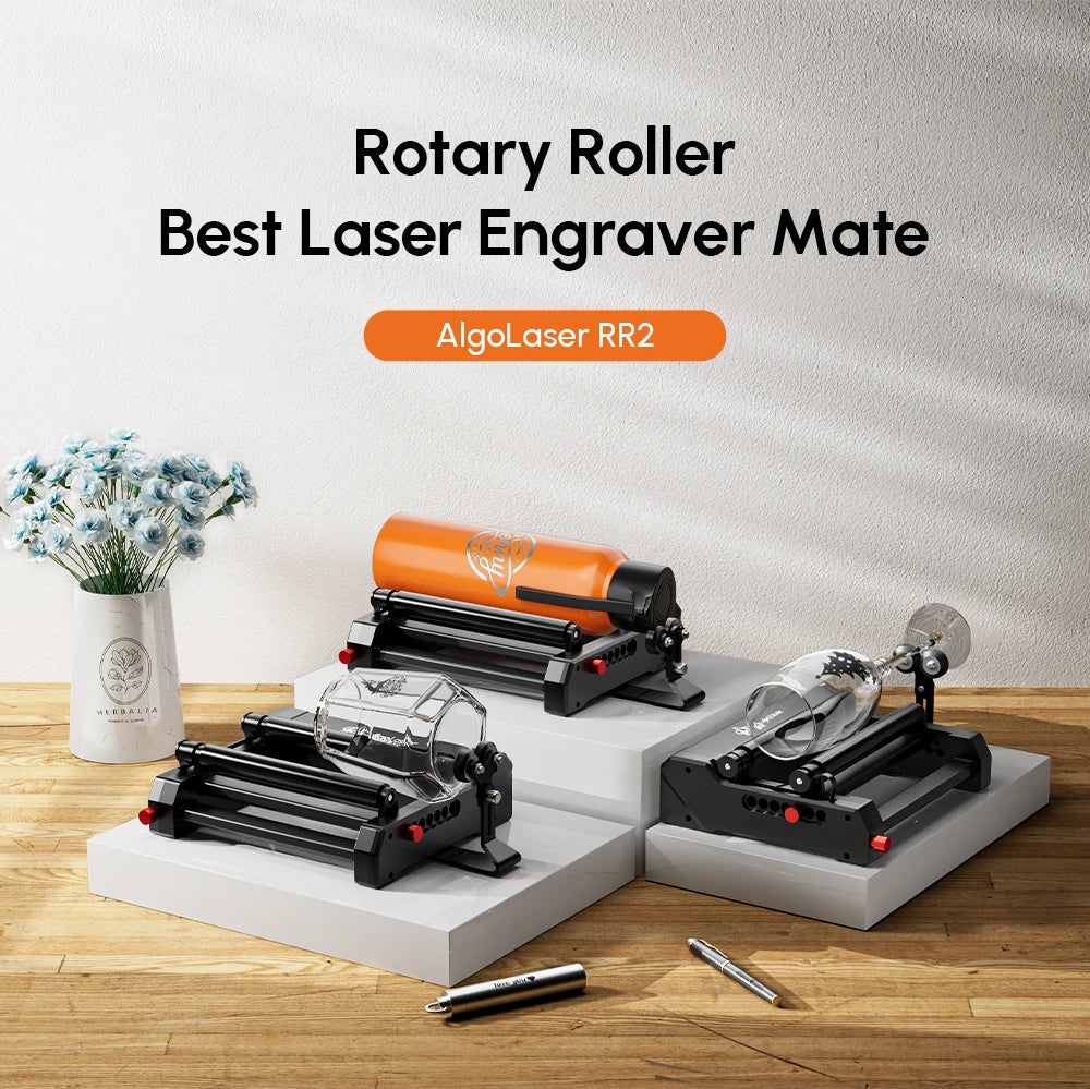 AlgoLaser 10W Laser Engraving Cutting Machine With Rotary Roller Wifi Off-line Control Powerful Metal Glass CNC Engraver Cutter