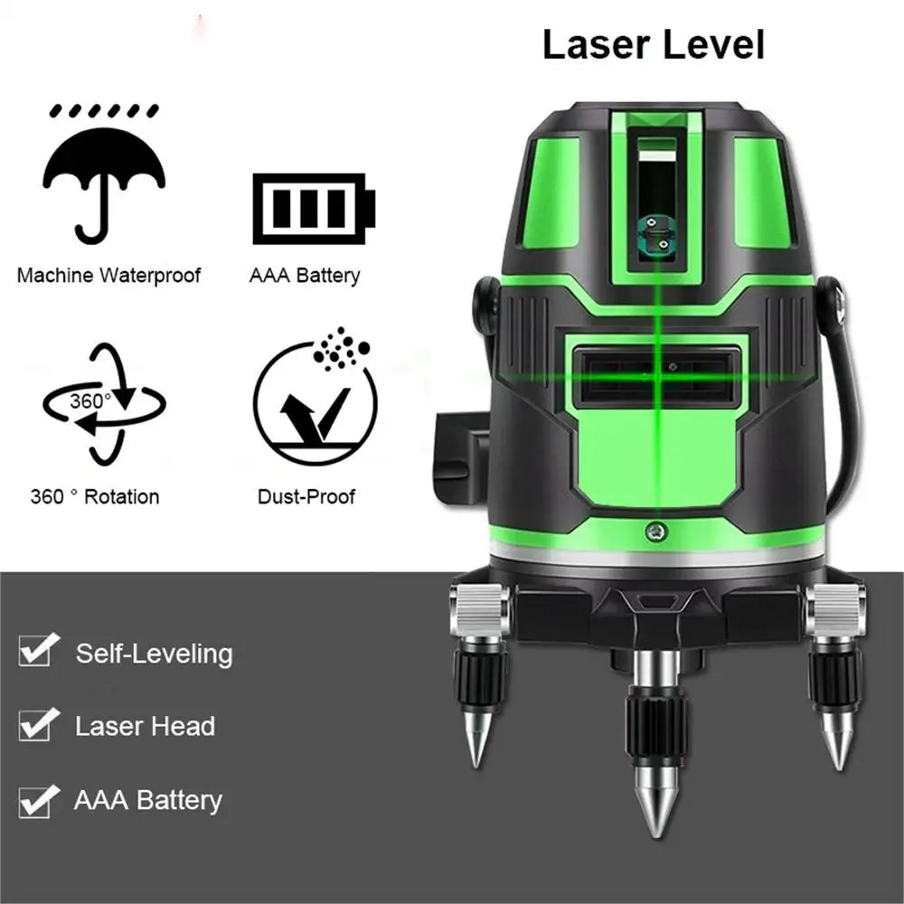 BGDCTGFZ Laser Level2/3/5Lines 3D Self-Leveling 360 Horizontal And Vertical Cross Super Powerful Green Laser Beam Line