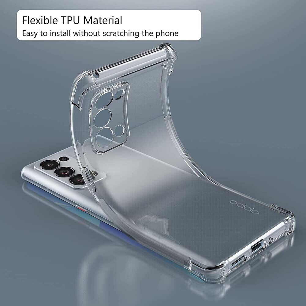 Luxury Clear Phone Case For Oppo Reno 6 Pro 5G Reno 7 5G 8 Lite 6 Lite 8Z 7Z Shockproof Case For Oppo Reno 3 4 Pro Reno 5 Cover