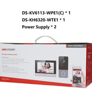 HIKVISION DS-KIS603-P(C) Multi-language 802.3af POE Video intercom KIT,include DS-KV6113-WPE1(C) & DS-KH6320-WTE1 & Power supply
