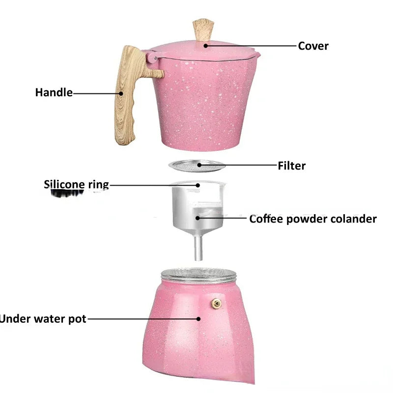 Moka Pot Italian Coffee Machine Espresso Aluminum Geyser Coffee Maker Kettle Latte Stove Classic Coffeeware Barista Accessories