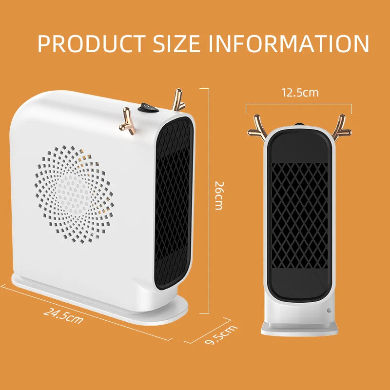 Mini Electric Heater Portable Desktop Low Consumption Warm Heating Fans for Home Office Hand Foot Warmer Heater for Winter 500W