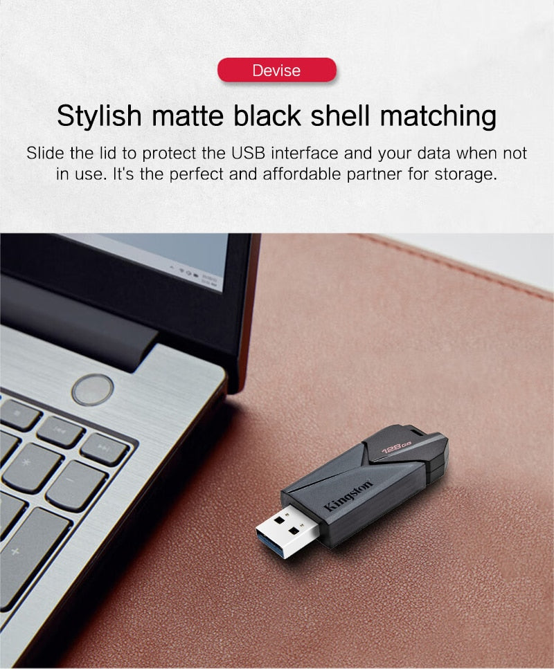 Kingston USB Flash Drive Pen Drive DTXON 64GB 128GB 256GB USB 3.2 Gen 1 PenDrives Black Flash Drive for Computer