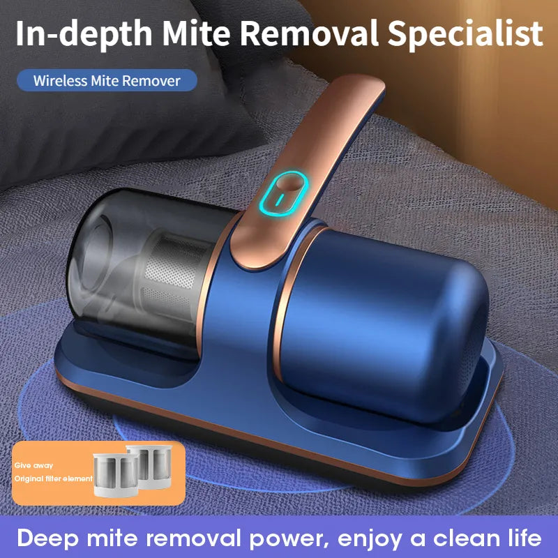 Wireless Vacuum Cleaner Mite Removal Instrument Handheld Vacuum Mites Eliminator for Sofas with UV Automatic Patting Function