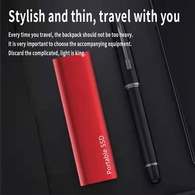 Portable SSD External Hard Drive 1TB High-speed Mobile Device Type-C interface Solid State Disk for Desktop/Laptop/Smartphone