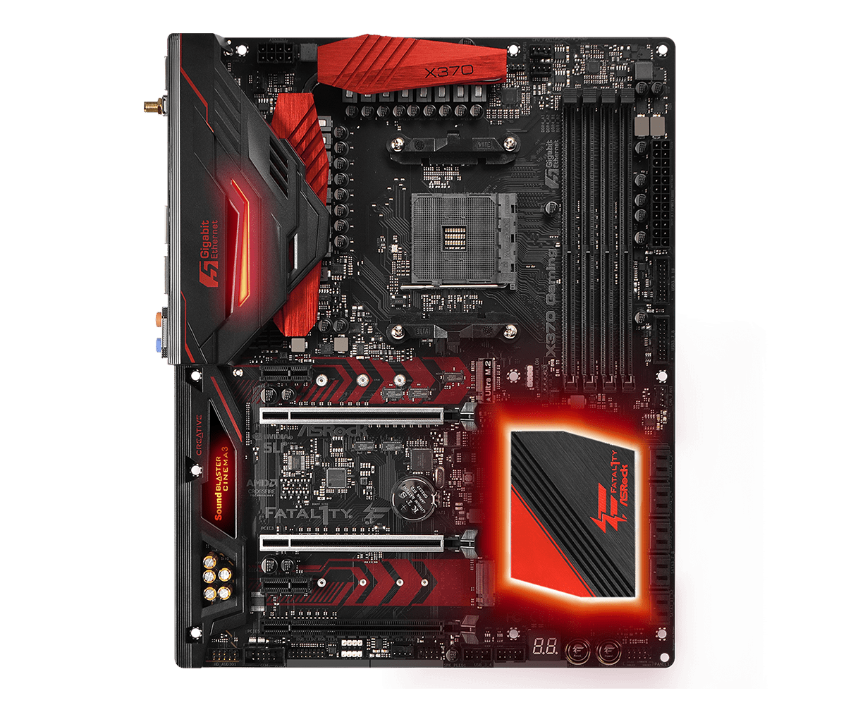 AMD X370 Motherboard ASRock Fatal1ty X370 PROFESSIONAL GAMING Socket AM4 4×DDR4 64GB PCI-E 3.0 M.2 USB3.1 ATX