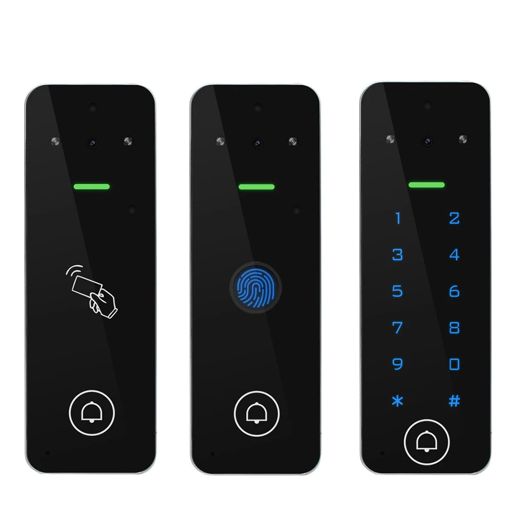 Tuya Smart Life WiFi Video Intercom RFID Access control System Fingerprint Keypad Visual Doorbell for Villa Outdoor Metal Case
