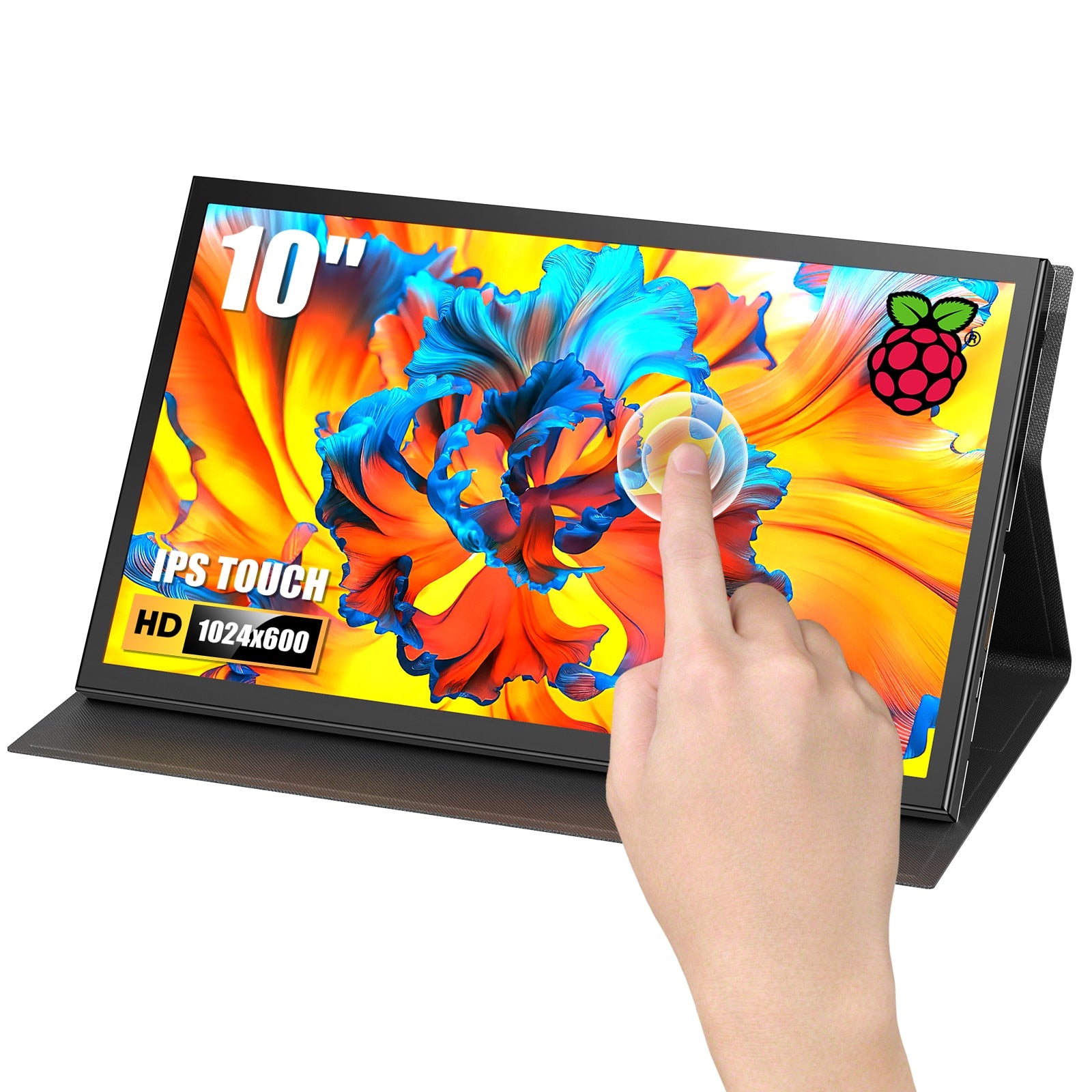 Miktver Driver Free 10.1 Inch Capacitive Touch Screen 1024*600 Portable HDMI Gaming Monitor 3ms Response Compatible Raspberry Pi