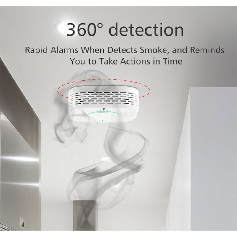TAIBOAN Tuya WiFi Smoke Alarm Wireless Smart Smoke Detector Security Protection Alarm for Home Hotel Office Remote Control