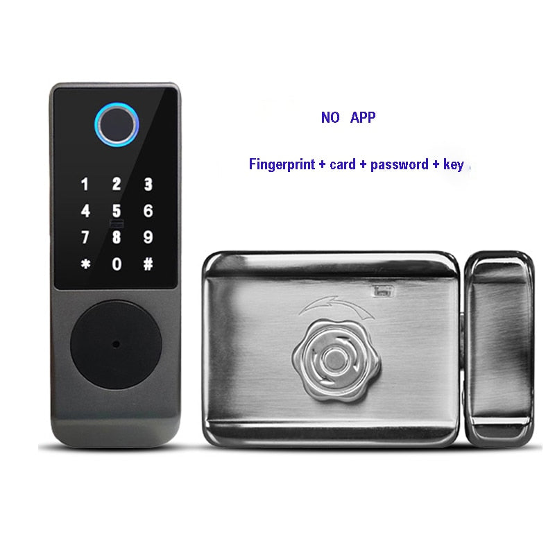 Fingerprint Lock Waterproof Tuya Wifi Remote Control Bluetooth TTLock App Card Digital Code Keyless Electronic Smart Door Lock