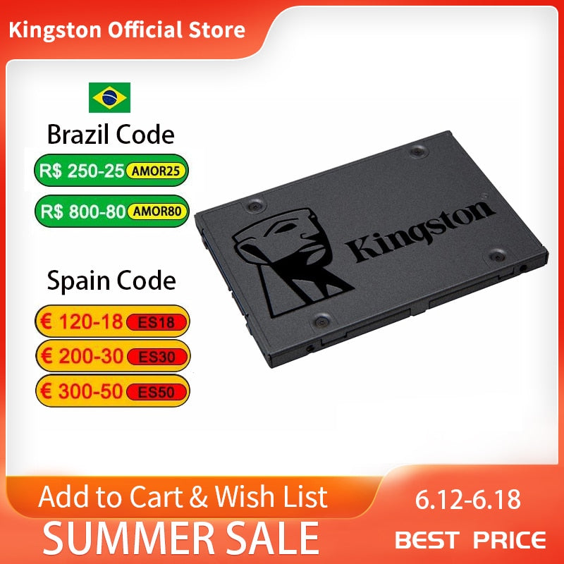 Kingston Digital A400 SSD 120GB 240GB 480GB SATA 3 2.5 inch Internal Solid State Drive HDD Hard Disk HD SSD 240 gb Notebook PC