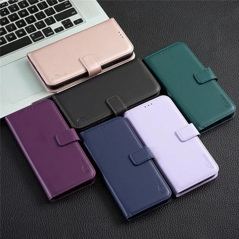 S24+ Wallet Flip Cover Case For Samsung Galaxy S24 Ultra S23 FE S22 Plus 5G S24Plus Shockproof Luxury Magnetic Leather Cases