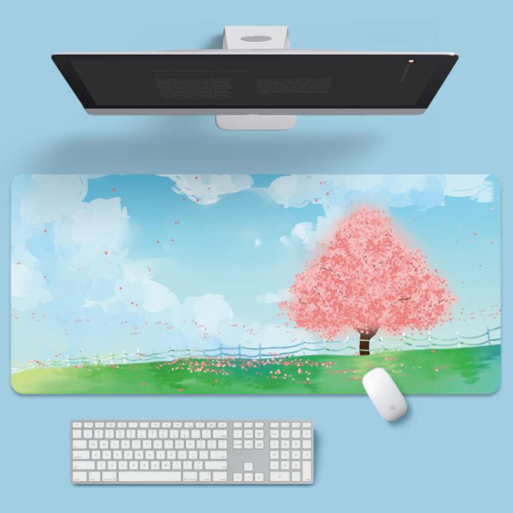 Purple Clouds Landscape Mouse Pad Large Office Desks Computer Mat Deskpad Non-Slip Rubber Bottom Keyboard Mat Office Desktop Pad