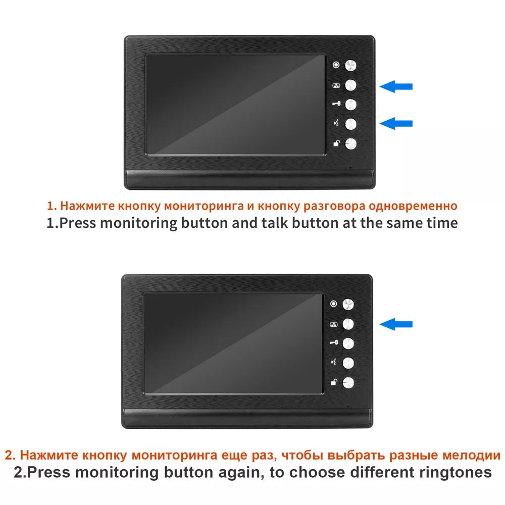 Homefong Video Intercom Wired,Outdoor Doorbell Camera Monitor 7 Inch Screen,Street Call Panel Door Phone Home Security System