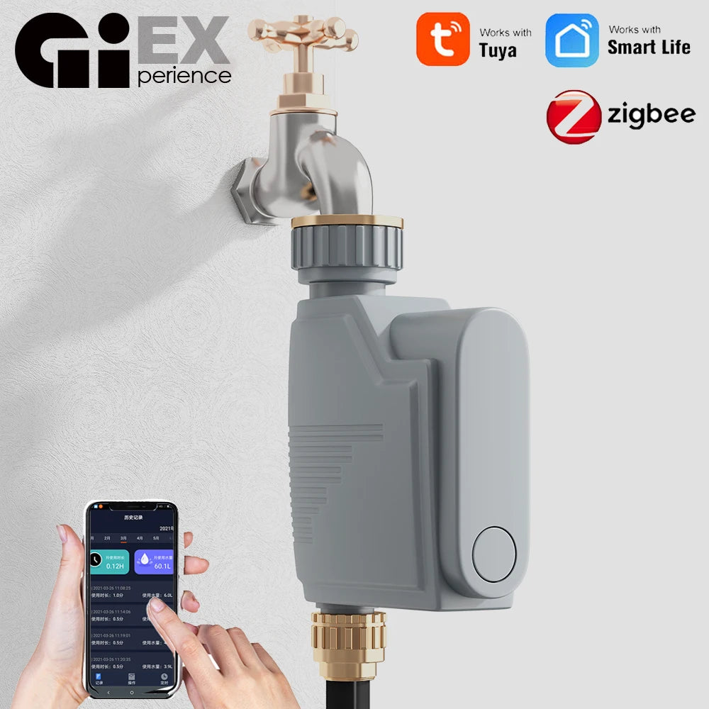 ZIGBEE WIFI Garden Watering Timer Smart Sprinkler Drip Irrigation System Built-in Water Flow Recorder Water Controller TUYA