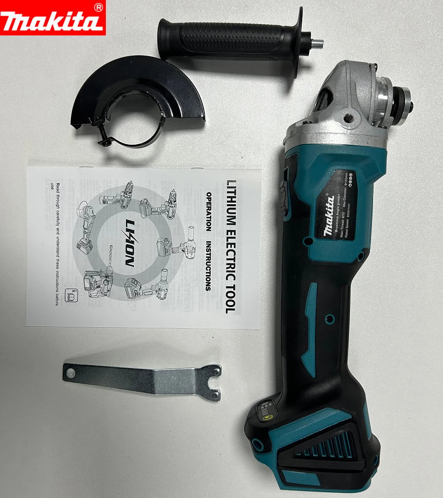 Makita 18V 100mm Brushless 404 Lithium Ion Cutting Rechargeable Angle Grinder 180°Rotary Polisher Power Tool Cutting Power Tools