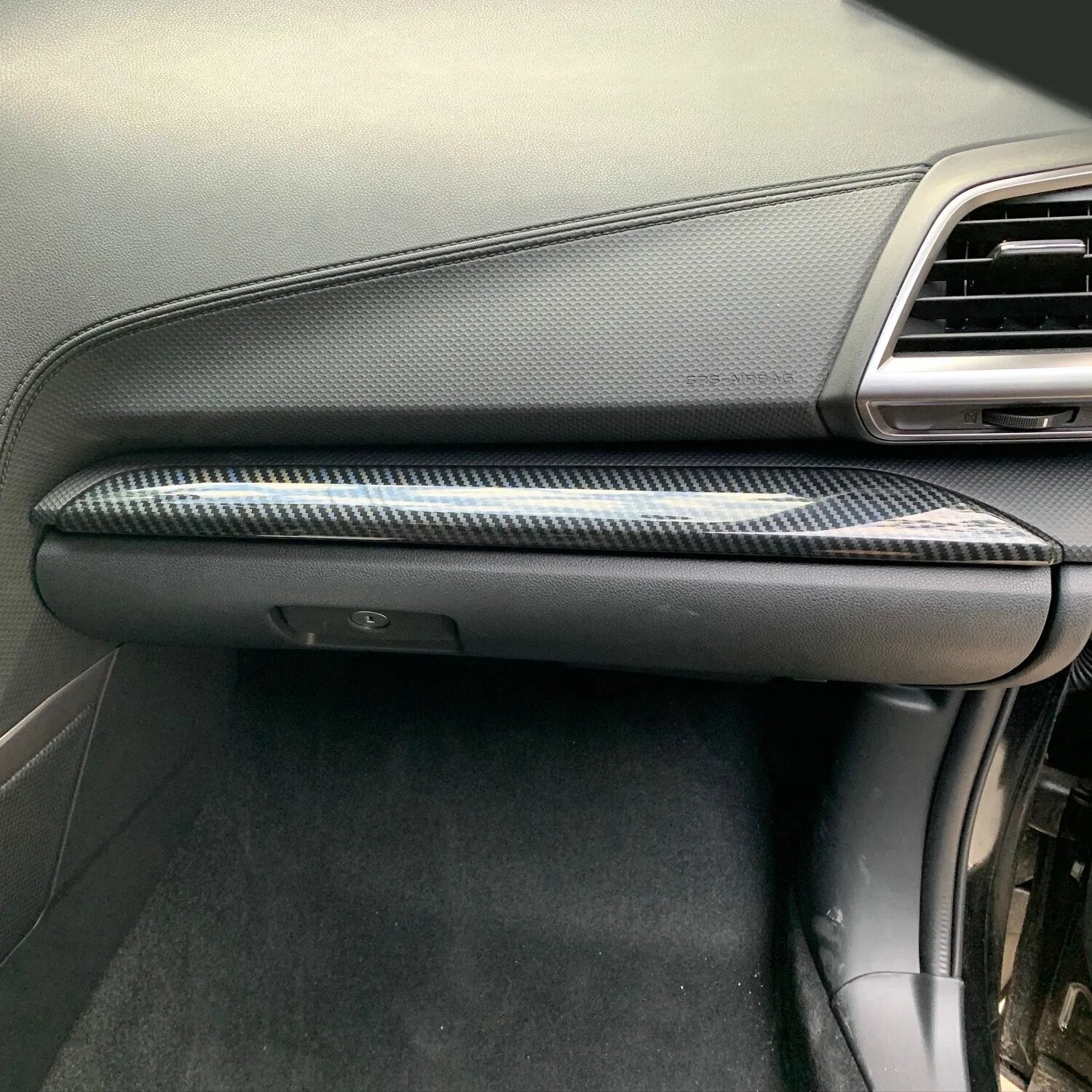 Carbon Fiber LHD Interior Center Console Dashboard Trims Strips Accessories For Subaru Forester 2019 2020 2021 2022 2023