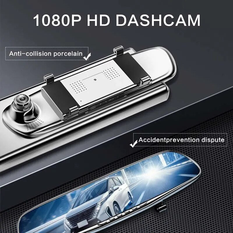 4.2-inch Large Screen Rearview Mirror Tachograph Dual Lens HD 1080P Night Vision Car Video Recorder General Purpose