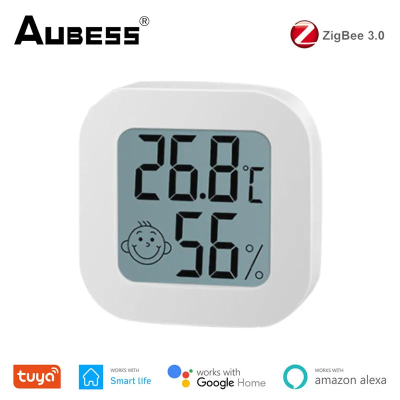 Tuya Zigbee Temperature and Humidity Sensor Indoor Hygrometer Thermometer with LCD Display Monitor Support Alexa Google Home