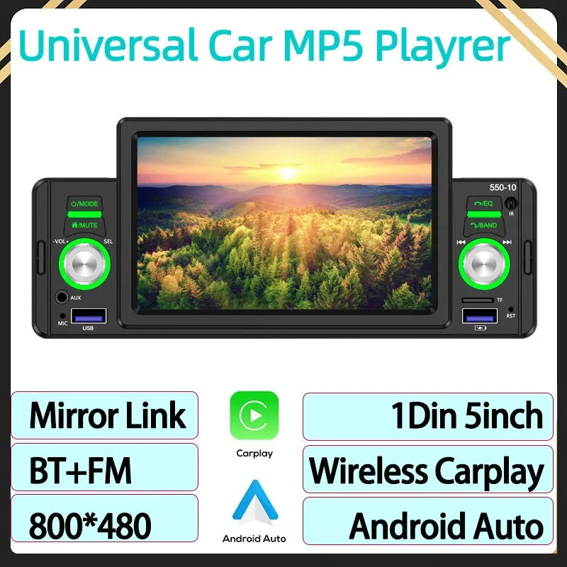 1Din CarPlay&Auto 5inch MP5 Car Radio Multimedia Video Player Bluetooth MirrorLink FM Stereo For Toyota Volkswagen Nissan Radio