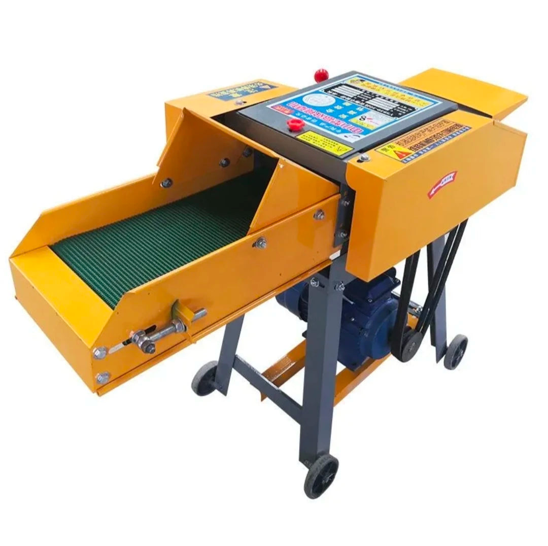 850 Type Guillotine Household Small Automatic Dry And Wet Straw Cutter Double-group Knife Conveyor Belt With 220v4kw