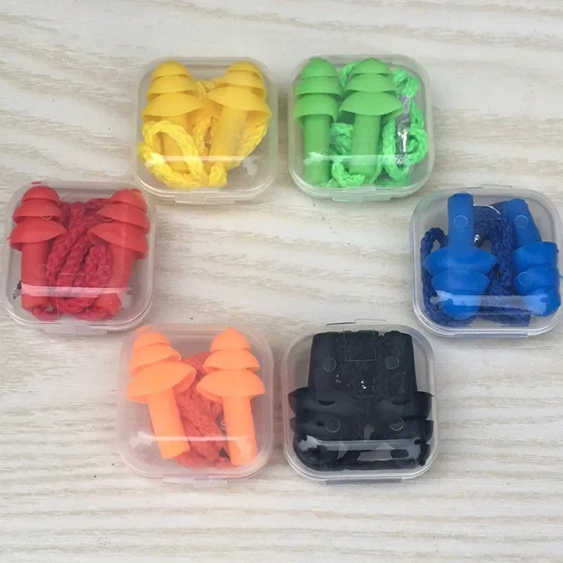 1Box New Comfort Earplugs Noise Reduction Silicone Soft Ear Plugs Swimming Silicone Earplugs Protective For Sleep