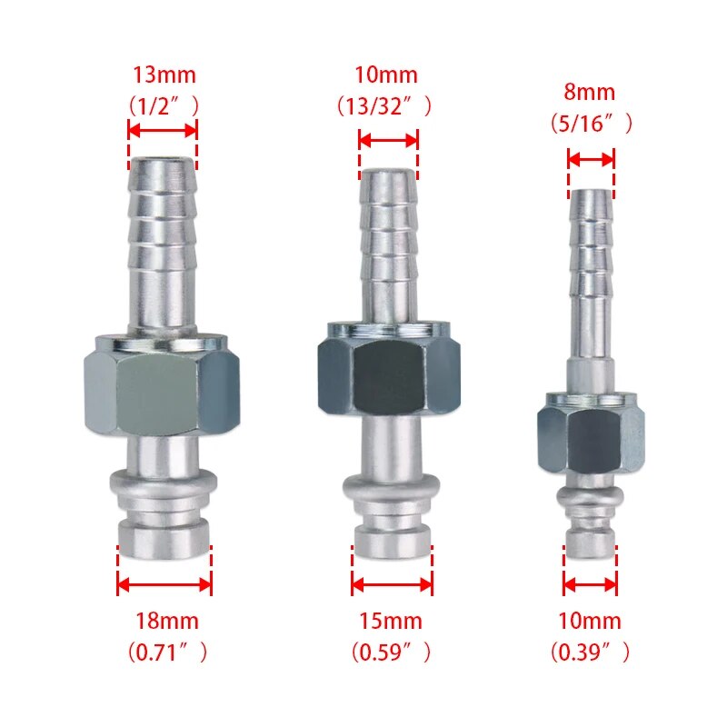 #6 #8 #10 Auto AC Fitting Straight O-Ring Female M16x1.5 M22x1.5 M24x1.5 Nut for Air Conditioning Hose Barb Fitting