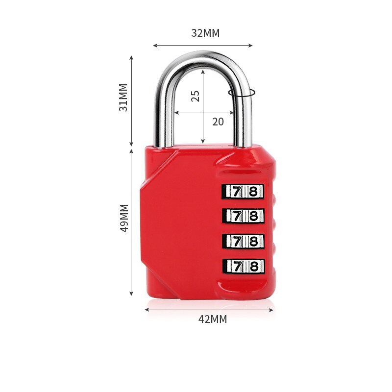 3/4 Digit Dial Combination Password Code Number Lock Padlock Safety Travel Security Lock for Luggage Backpack Suitcase Drawer