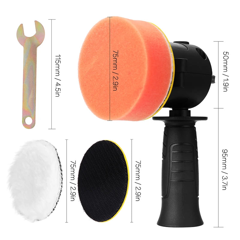 Electric Drill to Polisher Converter Adapter with Sponge Wool Disc Eccentric Polishing Tool Kit for Car Buffer Waxing Sanding