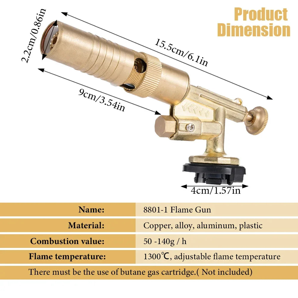 Welding Torch Gas Burner Flame Gun Blower Pure Copper Gas Torch Brazing Cooking Barbecue Auto Ignition Gun Kitchen Baking Tool